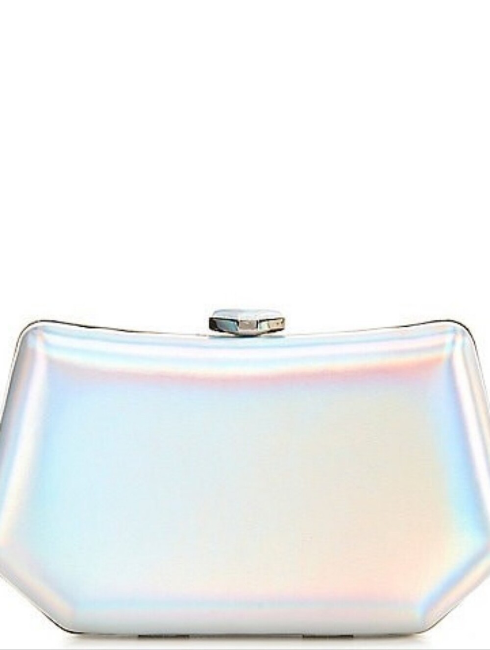 Antonio Melani Sandy Metallic Minaudiere Clutch Bag - Silver - Iridescent